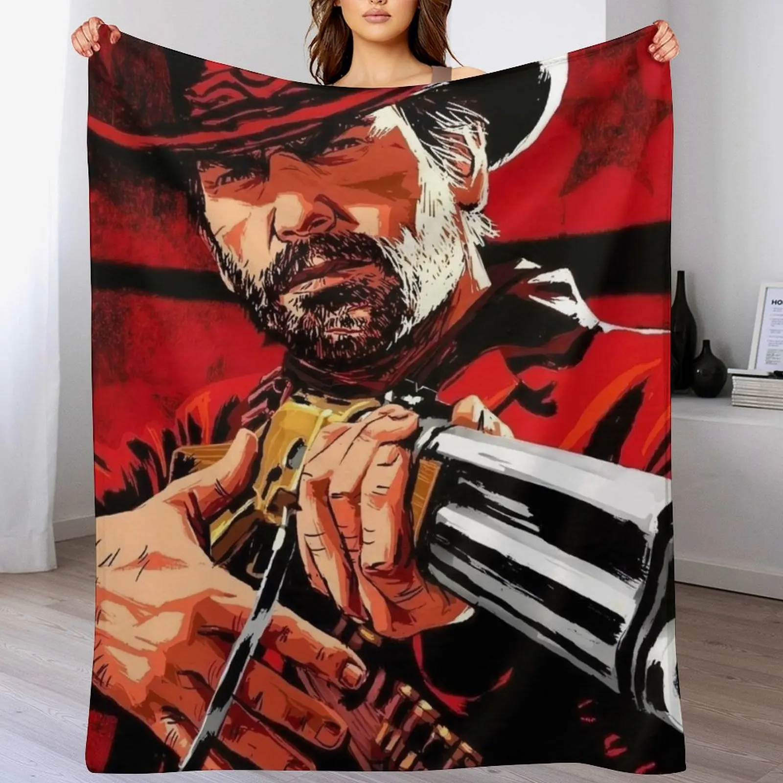 

aim art works of rdr 1 and 2 online game Throw Blanket Plaid on the sofa Nap Travel Quilt Blankets