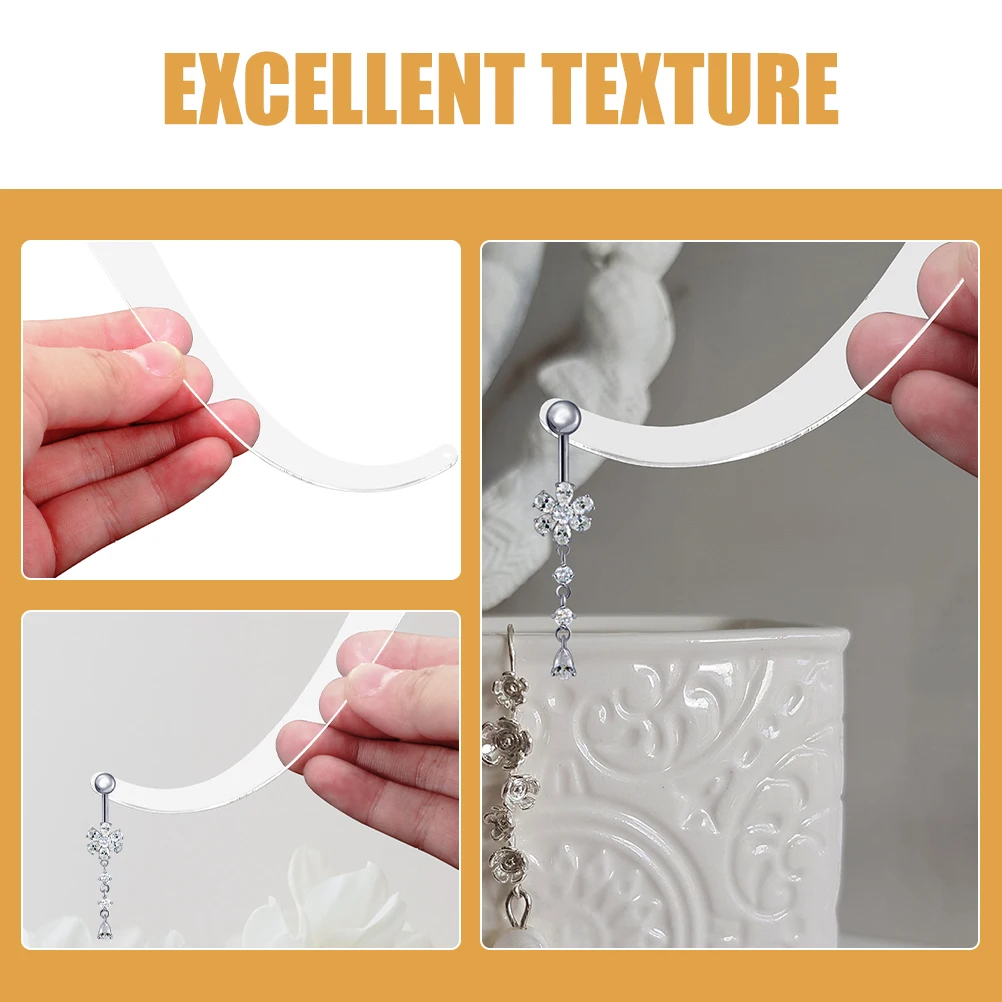 

6pcs Earring Display St Clear Acrylic Sticks Bend Type Rack Storage Tool Jewelry Store Home Use Lightweight Practical