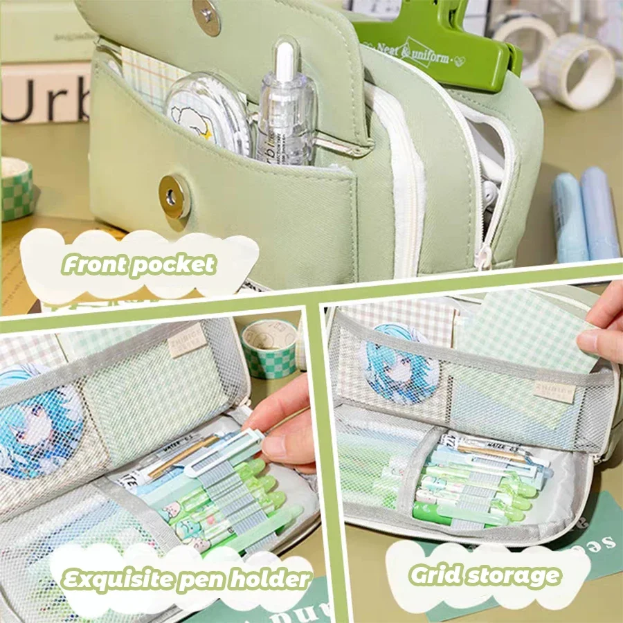 

Вместительный пенал INS: Простой, новый, для школьников, для хранения канцелярских принадлежностей, для офиса и школы