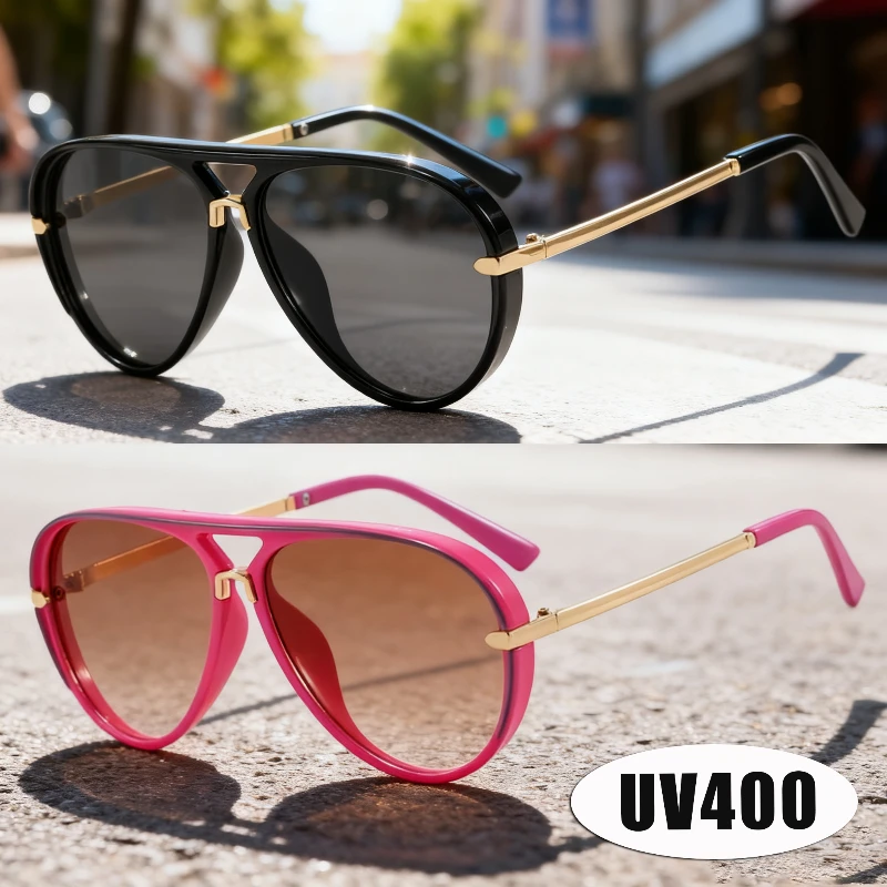 

Double-Bridge Toad-Shaped Sunglasses Minimalist 2025 Fashionable Versatile Retro Driving Travel UV Protection Eyewear