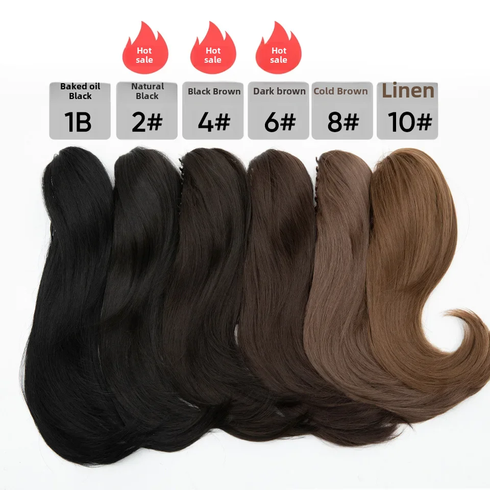 Women's Long Hair Wig Natural Curly Faux Horse Tail Clip-on Ponytail European American Trade Export Quality Hair Products