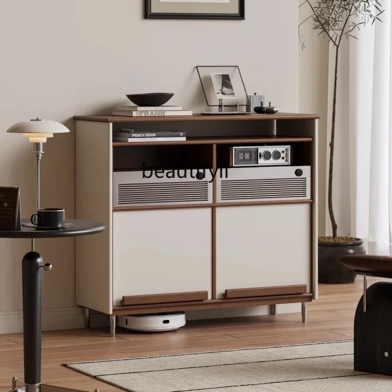 

Medieval style solid wood dining side cabinet, living room against the wall, locker, retro style drawer, porch storage cabin