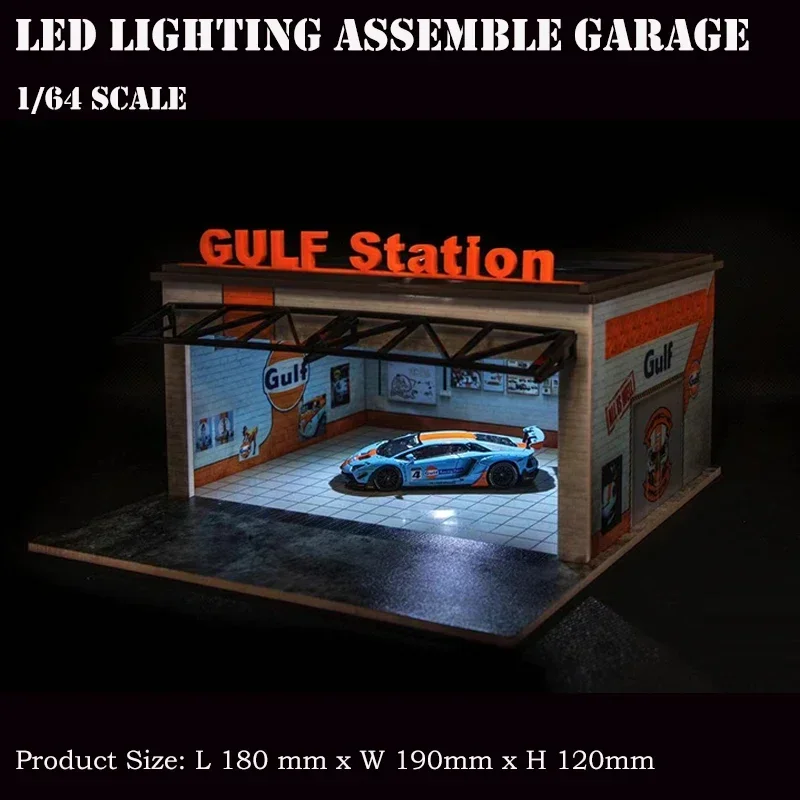 Assemble Diorama 1:64 LED Lighting Garage Model Car Parking Station - Gulf Coating