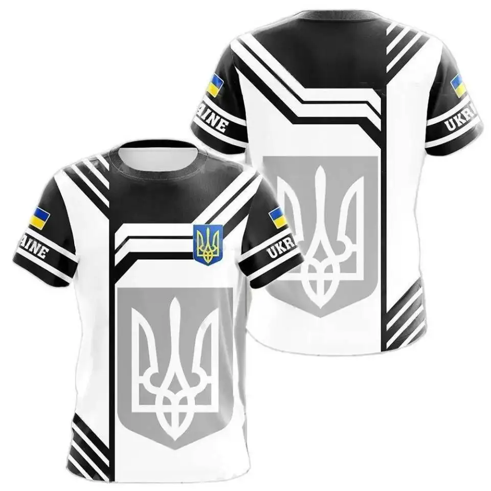 Ukrainian Men's Camouflage T-shirt Military Style 3D Printing Military Flag Clothing of Veterans Oversized Harajuku Summer Top