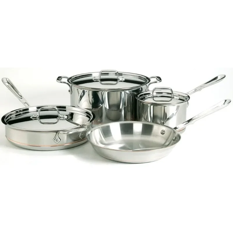 All-Clad Copper Core  Stainless Steel Cookware Set Piece Induction Oven Broiler Safe  Pots and Pans Electric Skillet