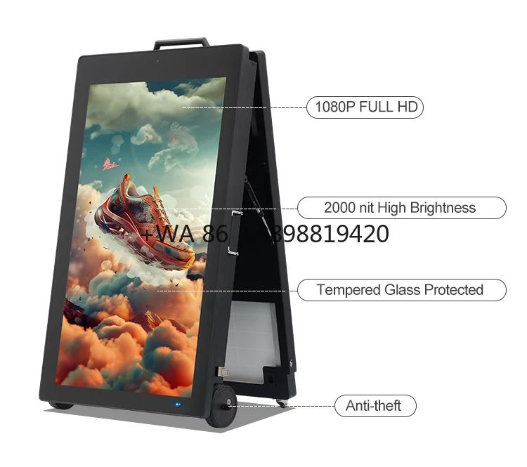 

Наружный цифровой дисплей вывесок Открытый киоск ЖК-рекламный экран Солнечная батарея Открытый экран Реклама