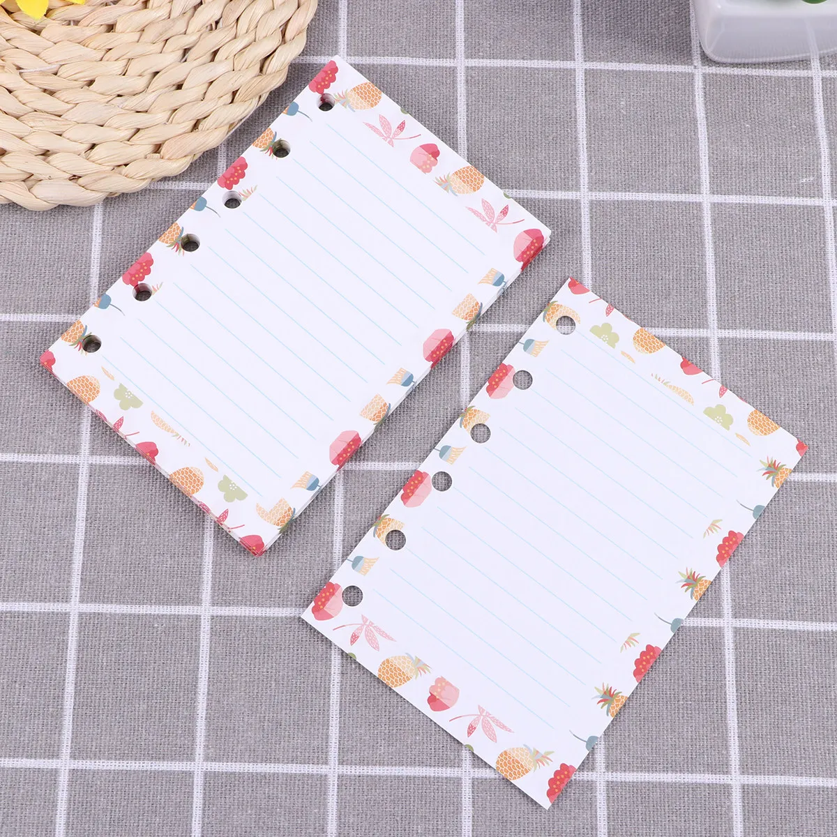 40Sheets Cartoon A7 Paper Refills Colorful 6 Holes Horizontal Lines for Spiral Notebook Planner Notepad Daily Travel Office Use