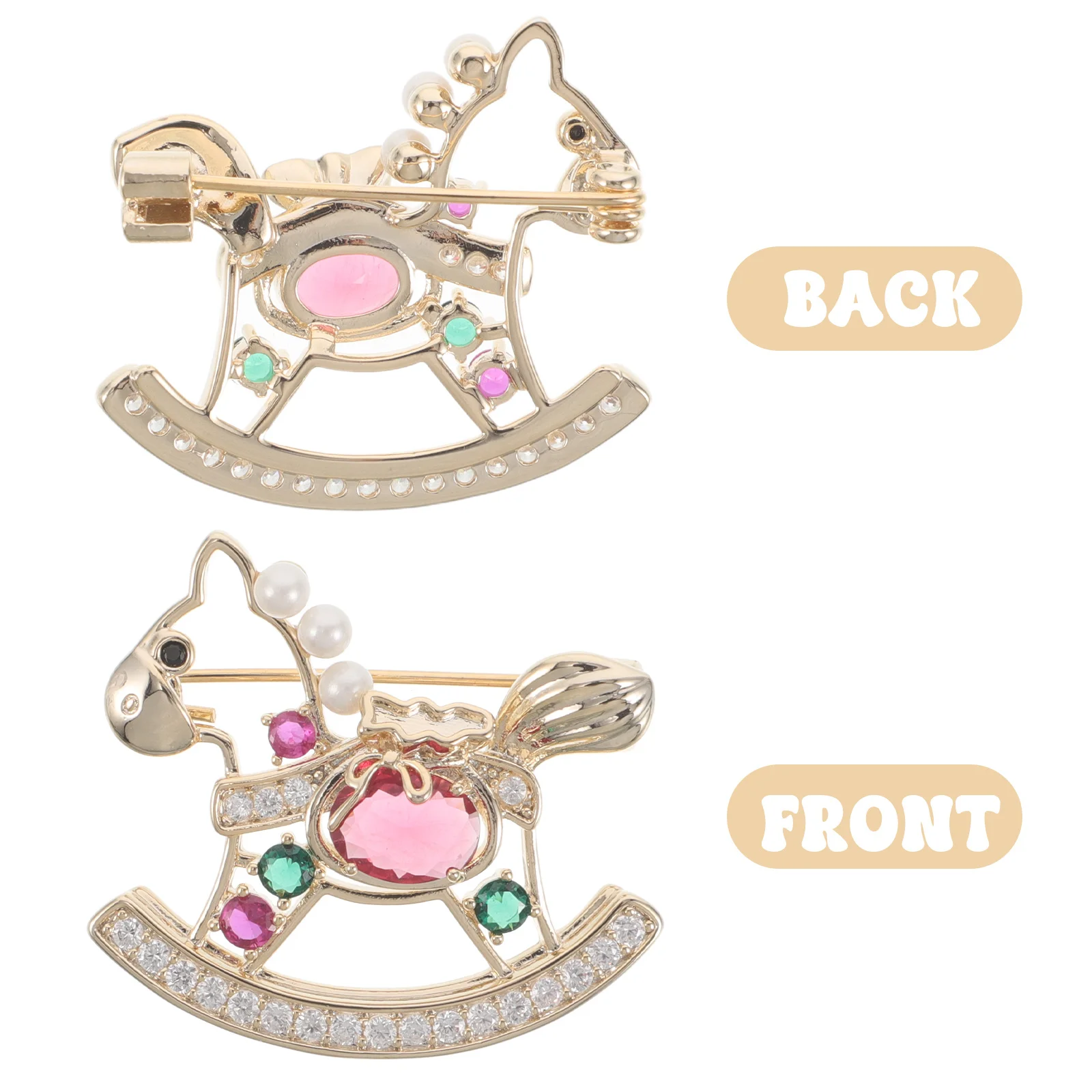 Elegant Rhinestone Horse Brooch for Women Shiny Crystal Animal Pin Jewelry Gift Festive Party Accessory Statement Lapel Badge