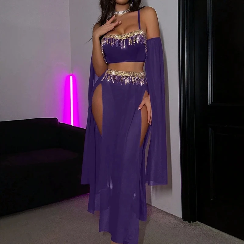 2025 sexy malha borlas split terno boate bar dj desempenho trajes de palco para mulheres jazz pólo dança palco roupas dn21287