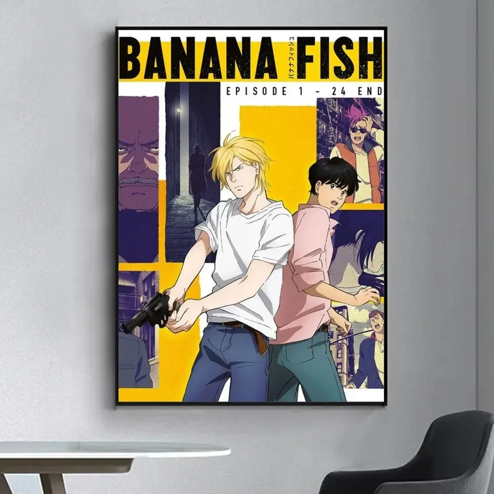 Anime Banana fish Poster Fancy Wall Sticker for Living Room Bar Vintage Decorative Painting Middle