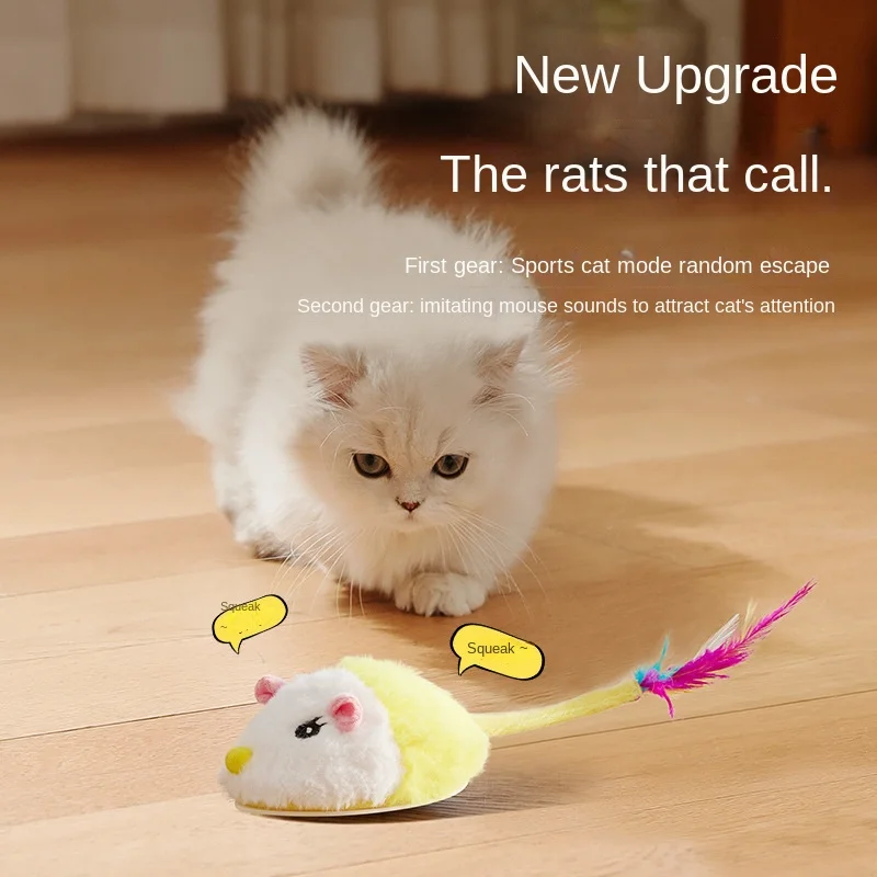 Smart Sensing Cat Toy Interactive Automatic Electronic Mouse Cat Teasing Indoor Play Cat Toy USB Charging Cat Cat