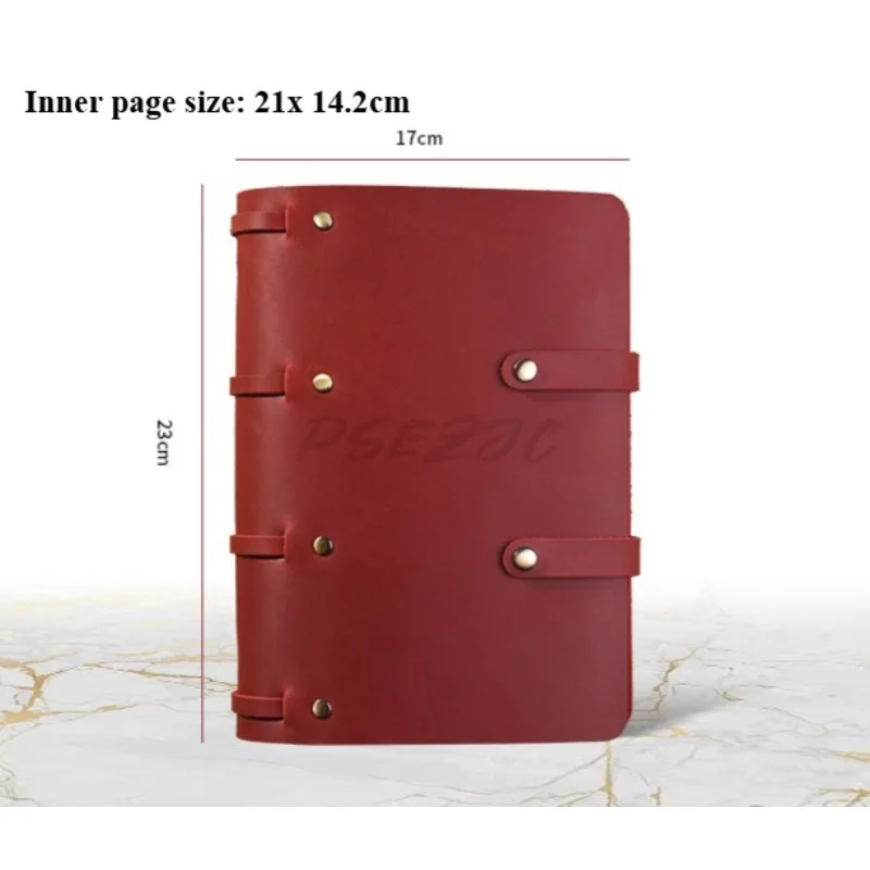 Cowhide Crazy Horse Leather Handheld Ledger Simple Notebook Creative Travel Diary A5 Loose Leaf Notebook No Insert Bag