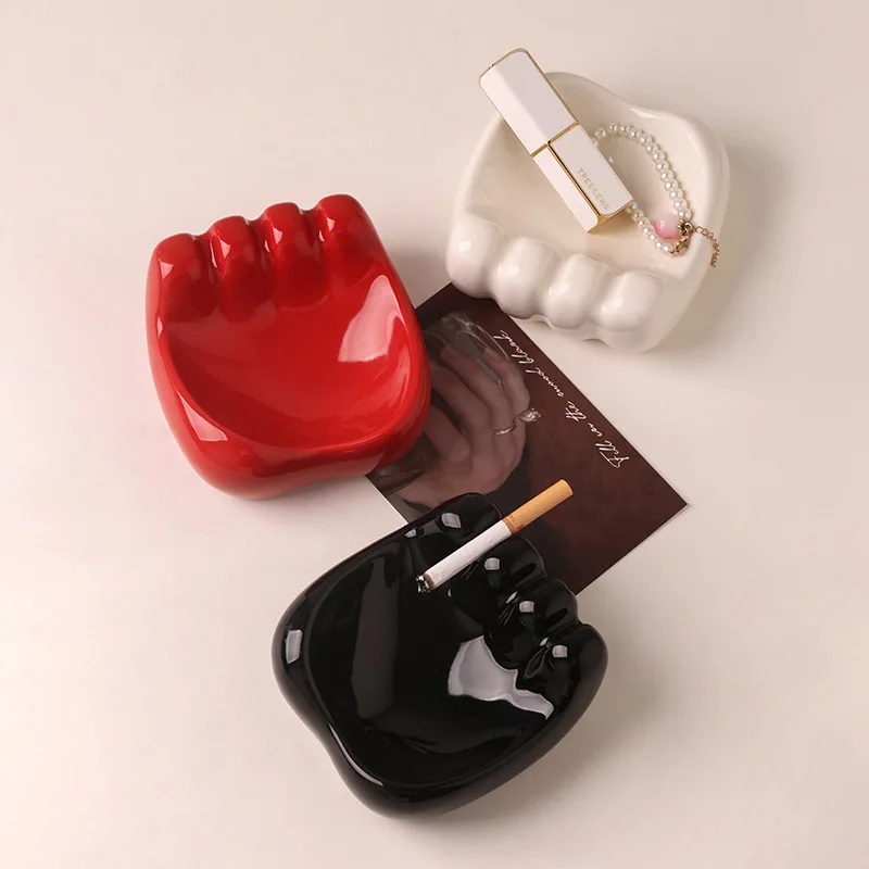 

Creative Ceramic Hand Shaped Ashtray Ornaments Living Room Bedroom Office Tabletop Ashtray Jewelry Storage Crafts Birthday Gifts