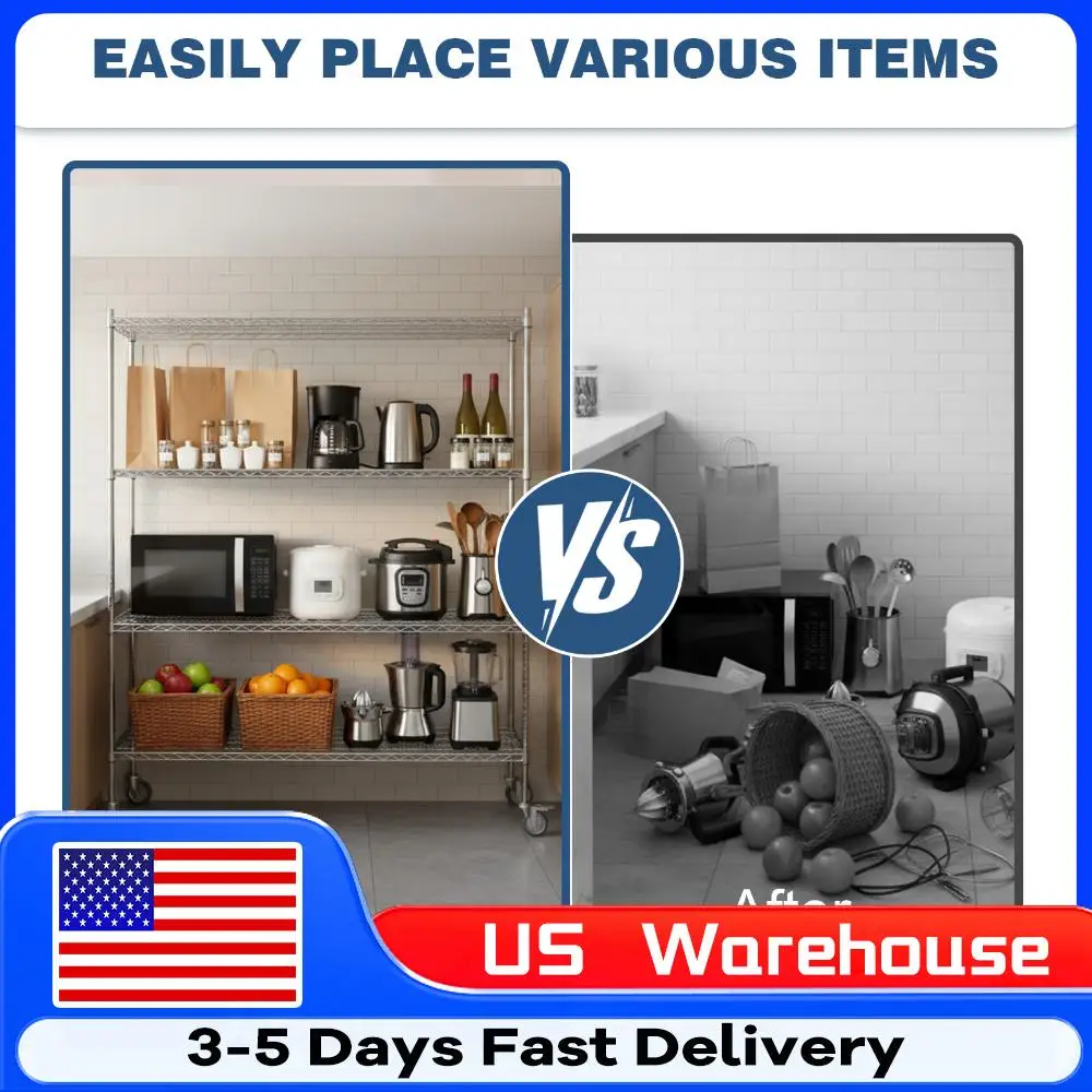 

Стеллажи для хранения, 5 ярусов, 70.87x59.76x23.98 дюймов, каждая полка выдерживает 250 кг, напольный стеллаж для офиса, подвала, склада