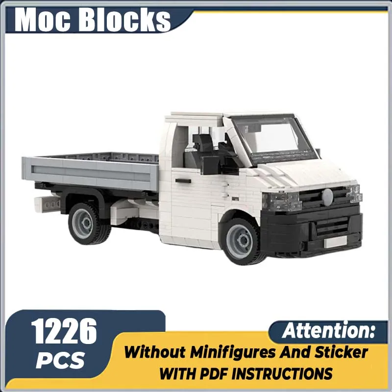 

City Car Model Moc Building Bricks T5 Transporter Flatbed Technology Modular Blocks Gifts Christmas Toys DIY Sets Assembly