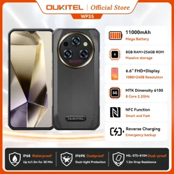 OUKITEL WP35 Rugged Smartphone 5G 11000mAh Big Battery Android Mobile Phone 24GB+256GB 108MP Camera 6.6