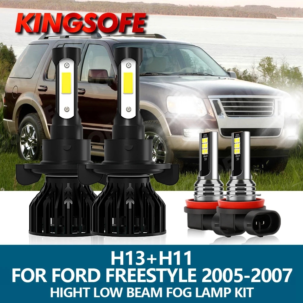 

4Pcs LED Headlight H13 H11 Car Light COB Chip 10000LM 100W Hight Low Beam Bulbs Fog Lamp Kit For Ford Freestyle 2005-2007