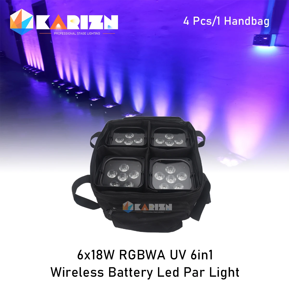 

No Tax 1x bag For Sailwin 0 DUTY Stage Light 6X18W RGBAW UV Battery Powered PAR DMX512 Smart DJ LED UPLIGHT WIFI Stage Lighting