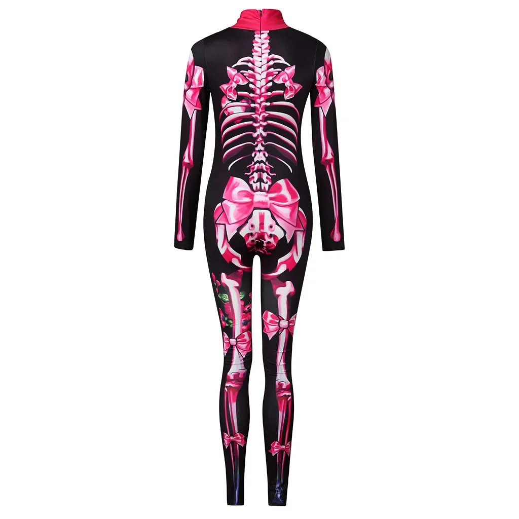 2026 Mädchen Jungen Gothic Geisterbraut Cosplay-Set Skelett-Rosen-Print Bodysuit für Kinder Halloween Karneval Kostüm-Party – Detail 15