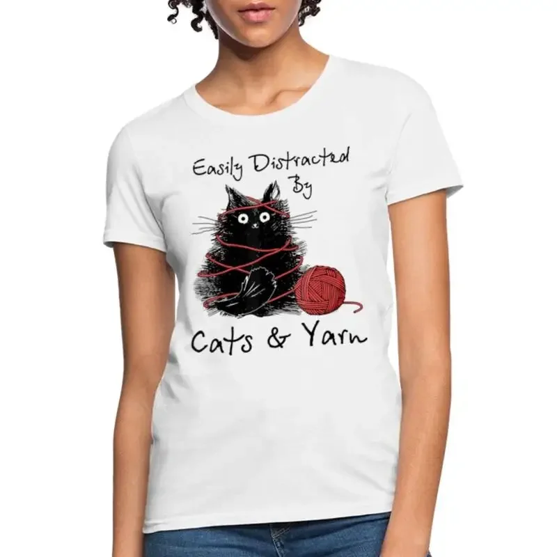 Cats and Yarn Funny Crochet s Women's T Shirt