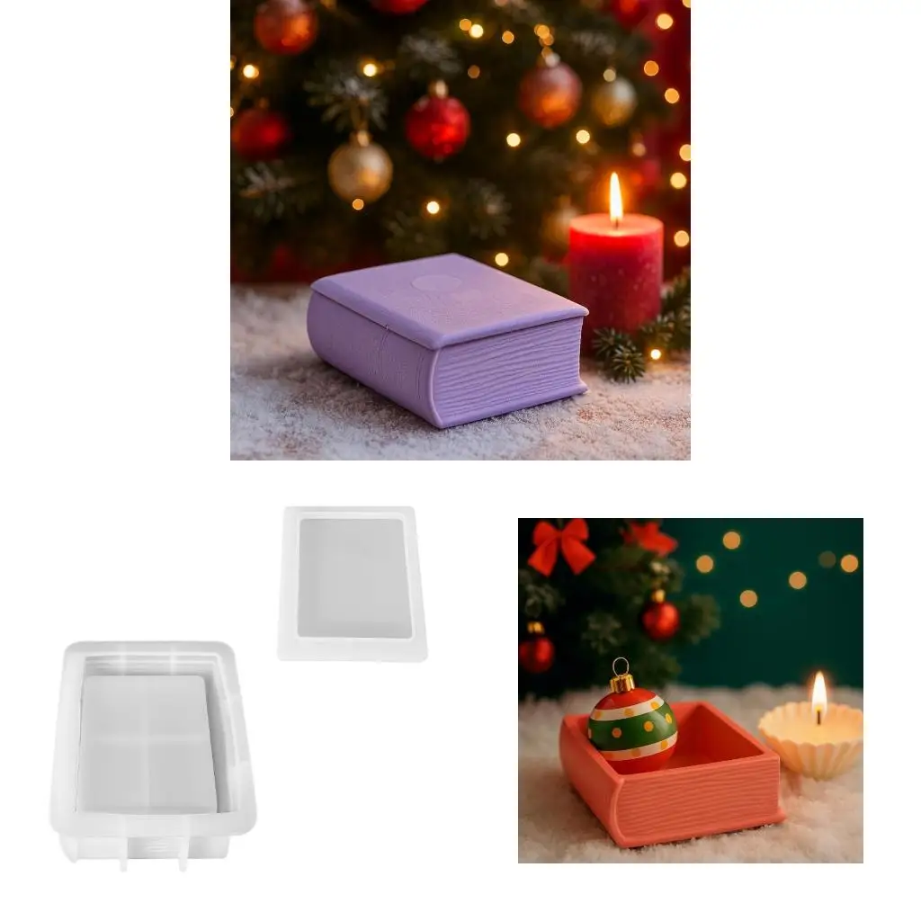 DIY Book Silicone Mold Craft For Handmade Resin Jewelry Storage Boxes Easy Clean Quick Release Design