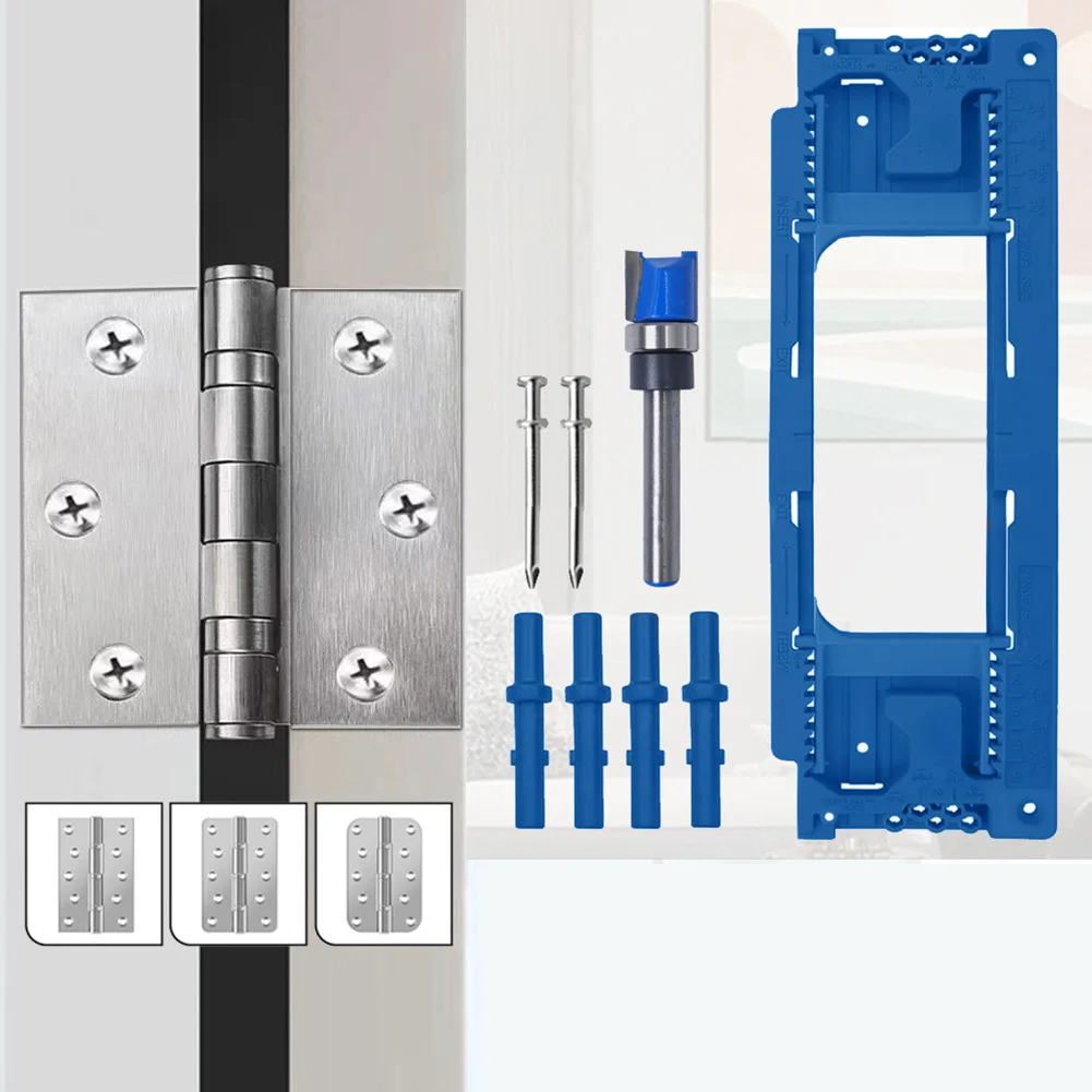 Hinge Router Template Kit With Sliding Guides For Professional Door Mortising And Easy Installation Jig Tool