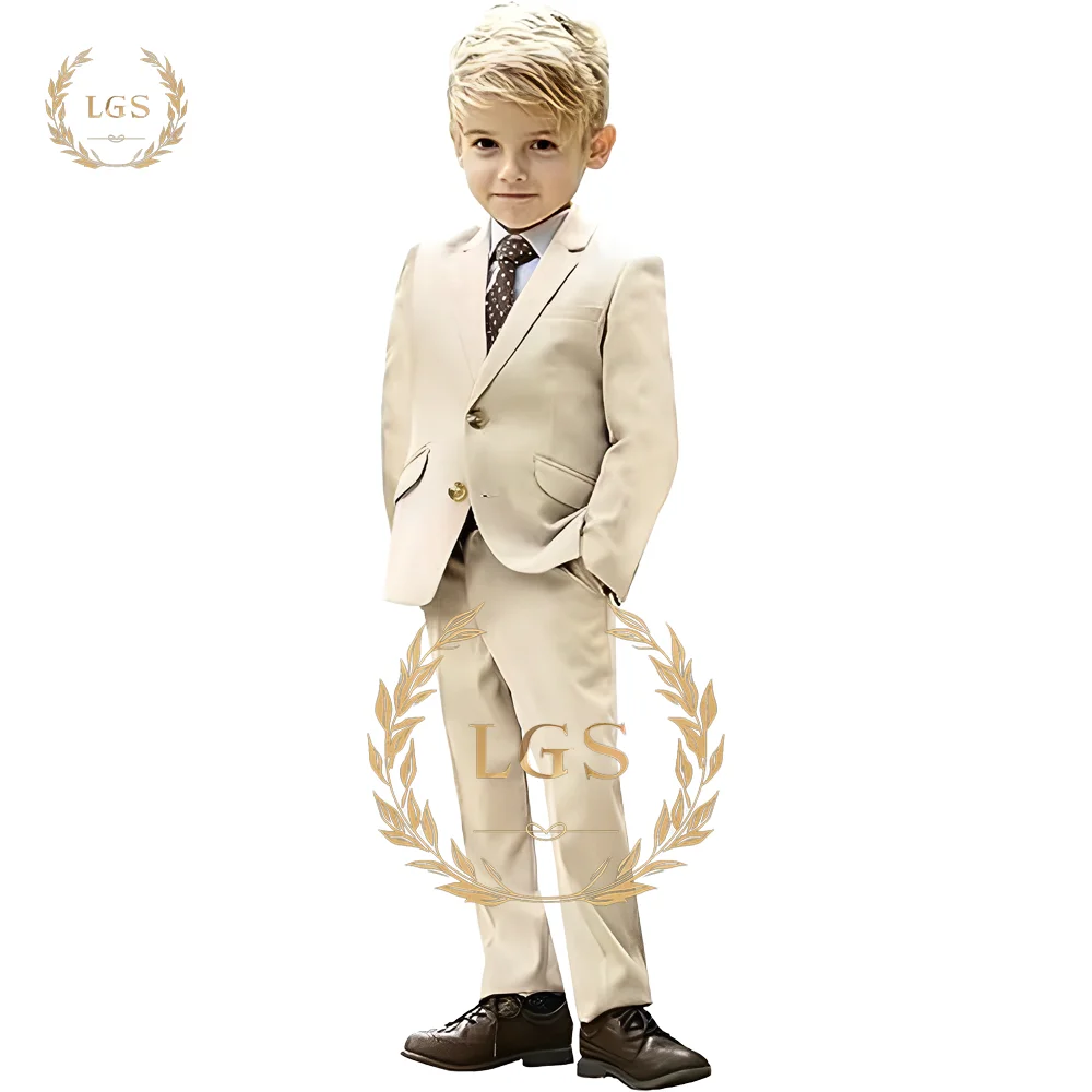 Children's boy red suit 2-piece suit (jacket + pants) customized formal suit tuxedo suit for children aged 2~16