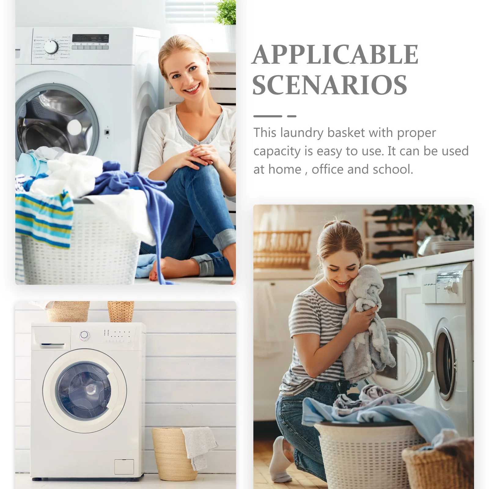 

Пластиковая корзина для белья, многофункциональная, большой вместимости, прочный контейнер для хранения одежды и мелочей, органайзер для спальни и ванной комнаты