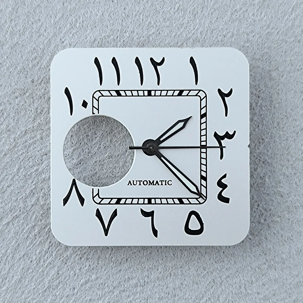 NH38-Zifferblatt, römische/arabische Ziffer, Herrenuhr, quadratisches Zifferblatt, Zifferblatt, individuelles Logo, passend für NH38-Uhrwerk, Uhrenzubehör