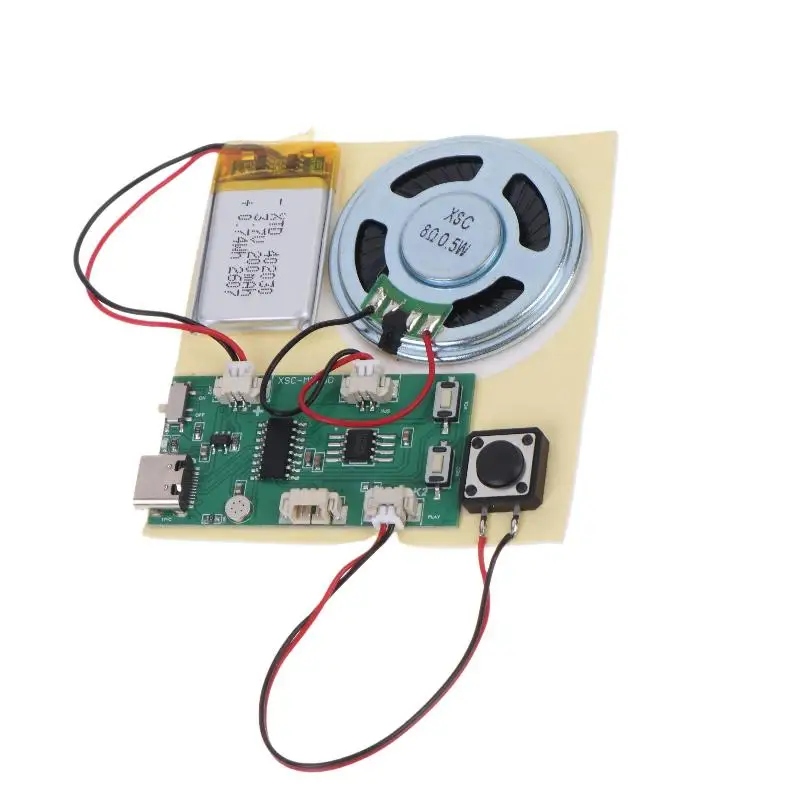 Noiseless Rechargeable Recordable MP3 Sound Module Built-in Speaker for DIY Custom Music Box Toy Craft Production