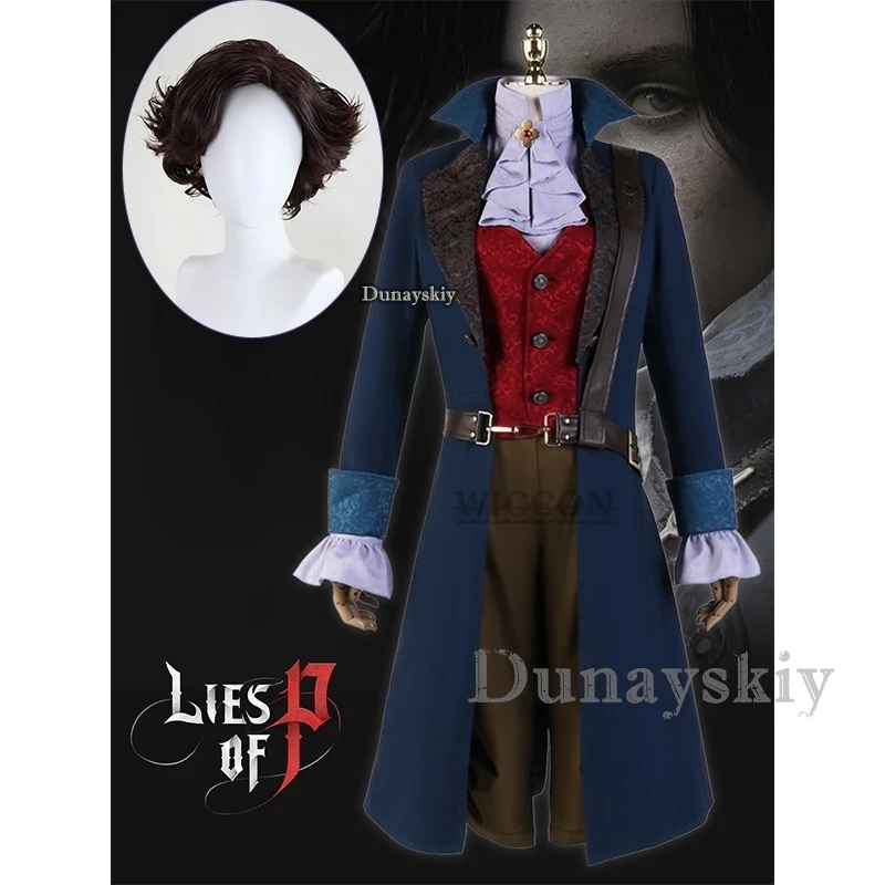 

GAME Lies Of P Cosplay Costume Adult Men Male Jacket Pants wig RolePlay Medieval Uniform Halloween Carnival Party Disguise Suit