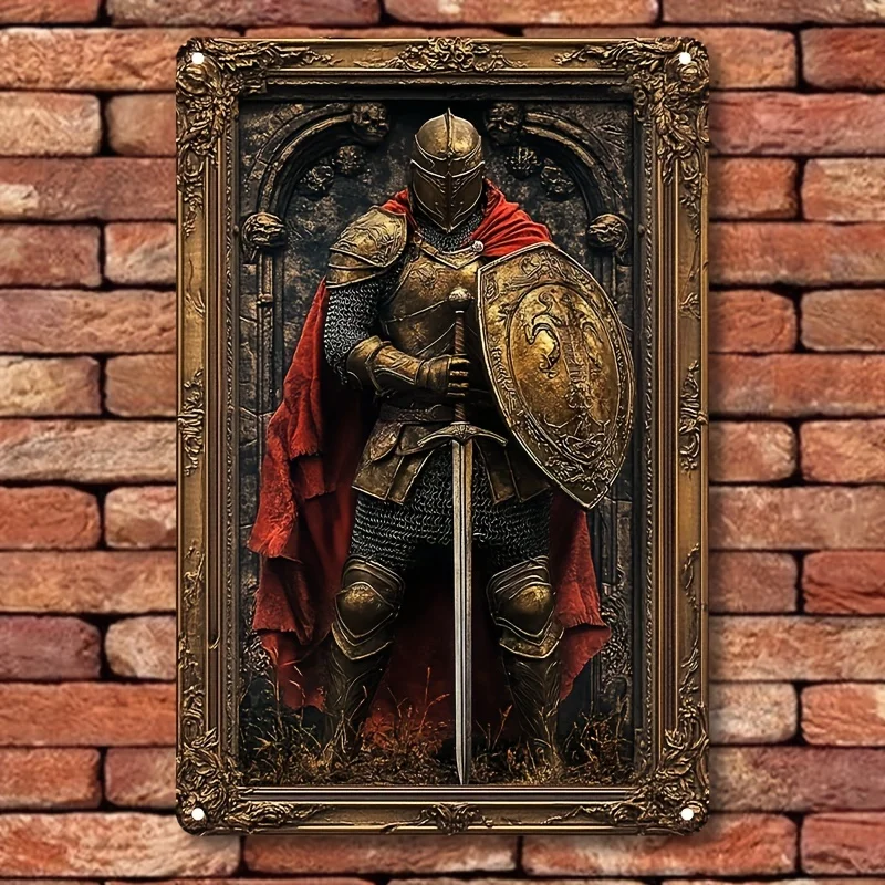 Medieval Knight Theme Wall Hanging, Versatile Use for Home & Bar Decor, Interior Table Art, Room Display, Decorative Wall Poster