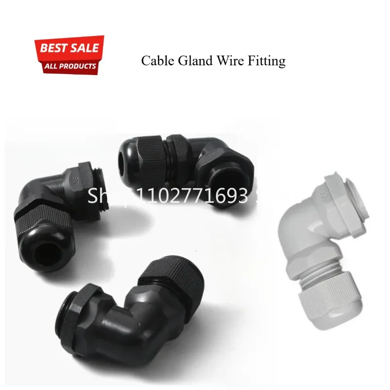 Cable Gland Wire Nylon Waterproof Right-angle Elbow Fixing Head Connector Cable Entry M12/M16/M20/M25