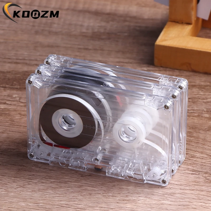 Standard Cassette Color Blank Tape Player With 45/60/90 Minutes Magnetic Audio Tape Clear Storage Box For Speech Music Recording