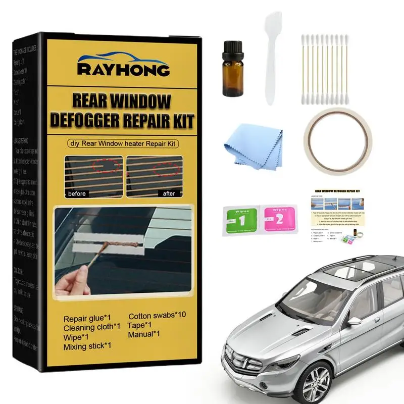 Car Rear Window Glass Defroster Repair Kit Auto Defogger Scratched Broken Repair Heater Grid Line Quick DIY Fixer Car Accessorie