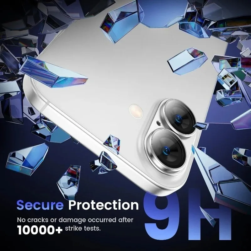 غطاء كامل لعدسة الكاميرا المعدنية لهاتف iPhone 17، غطاء خلفي من زجاج الألومنيوم الفاخر مضاد للخدش مع غطاء حلقي #4