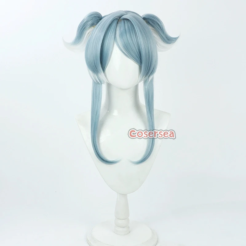 Cosersea Elira Pendora Cosplay Wigs Virtual YouTuber 50cm Blue Mixed White Purple Ponytail Wig Synthetic Hair Heat Resistant