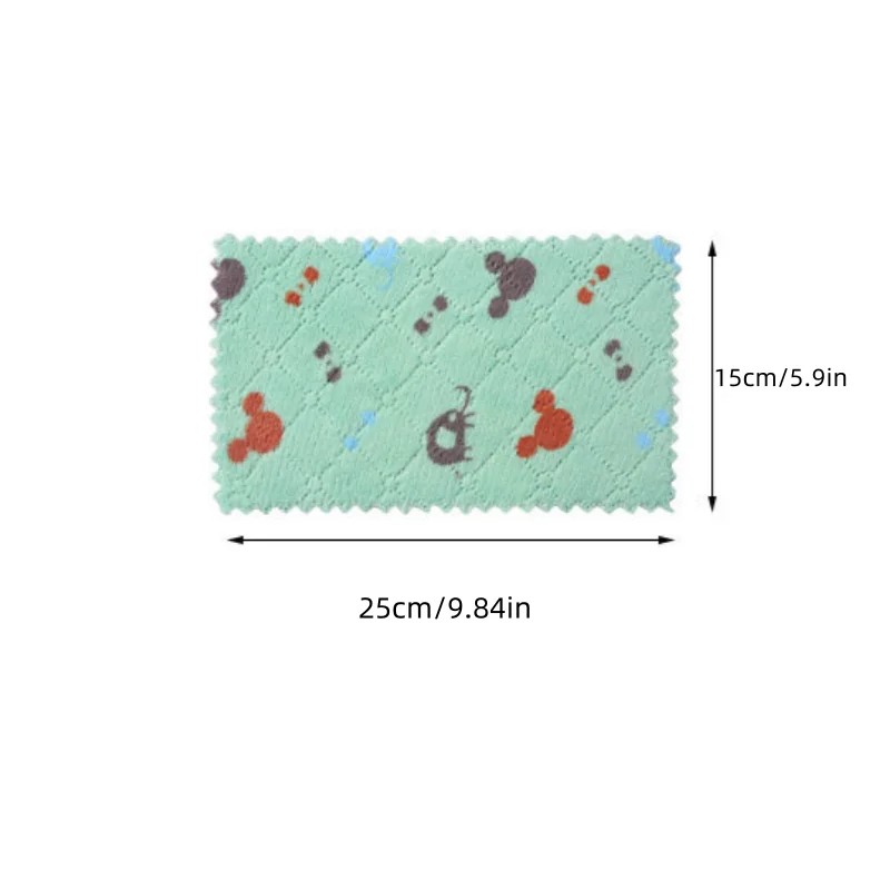 6Pcs/12Pcs Cartoon Fruit Print Cleaning Cloth Kitchen Cleaning Cloth Absorbent Lint-Free Dishwashing Cloth Household Hand Towel