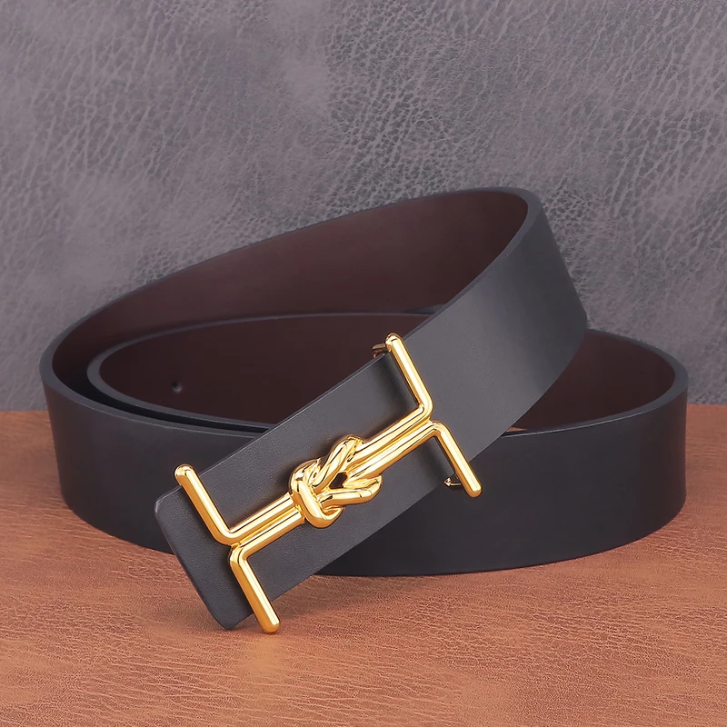 

3.8cm Wide Belt Black Fancy Letter Slide Buckle Luxury Strap Genuine Leather Men Belt Designer Jeans Casual Belt High Quality