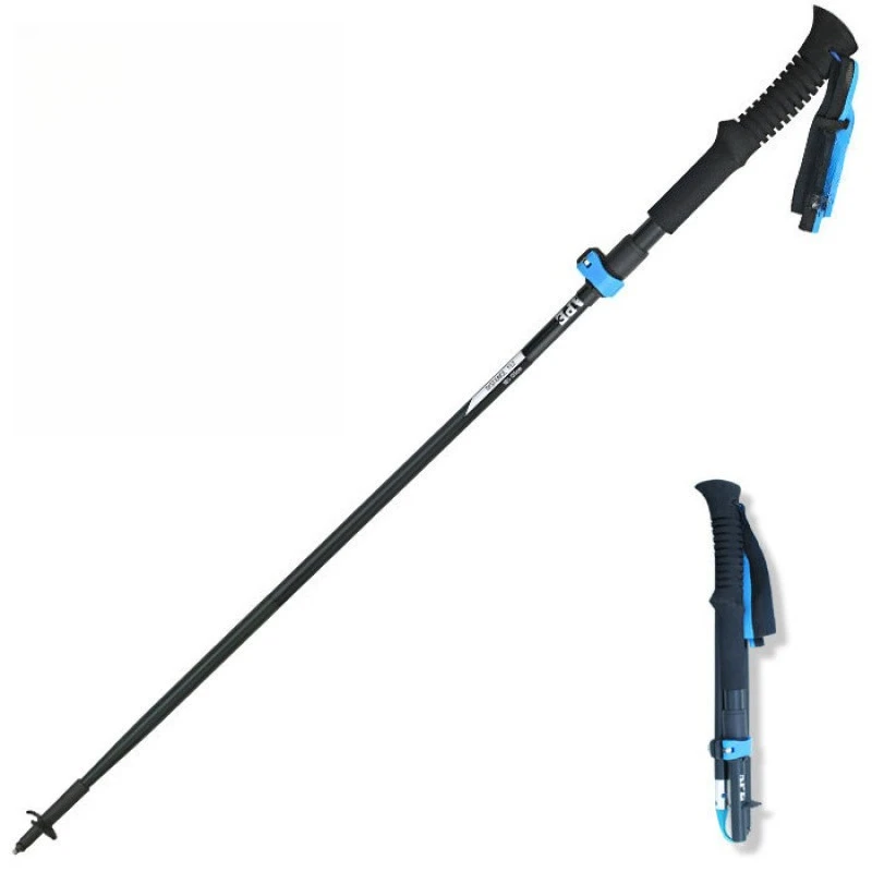 

Outdoor folding hiking pole Z pole mountain trail running pole carbon carbon fiber outer lock 7075 aluminum cane ultra light
