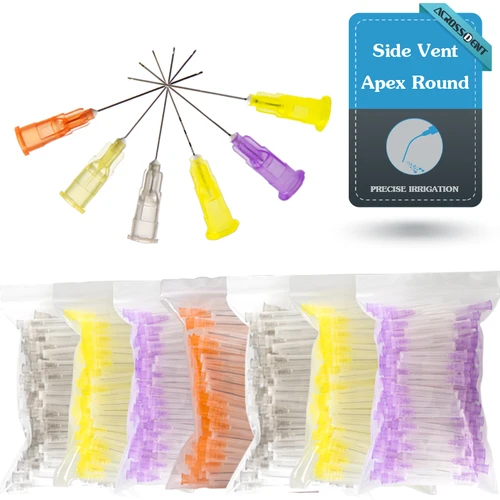 Imagen 2 del producto Aguja de irrigación Dental, aguja de limpieza Endo, cánula de lavado endodoncia, punta de enjuague para odontología, bolsa con cremallera, 100 y 200 Uds.