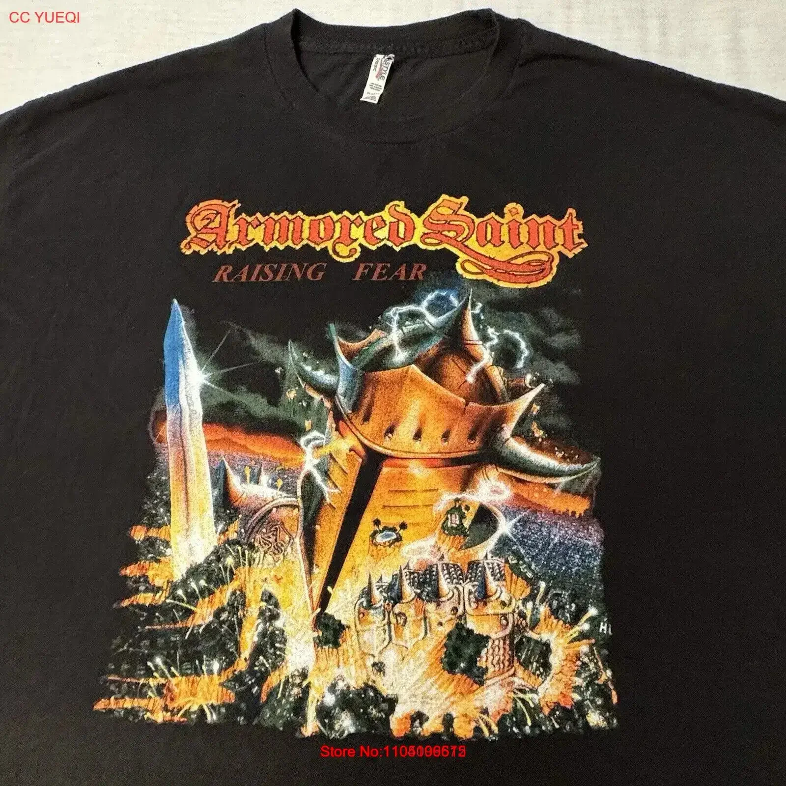 Armored Saint Raising Fear Tour T Shirt Size 2XL Sword Heavy Metal Alstyle Tag vintage Washed fashion Slightly Unisex