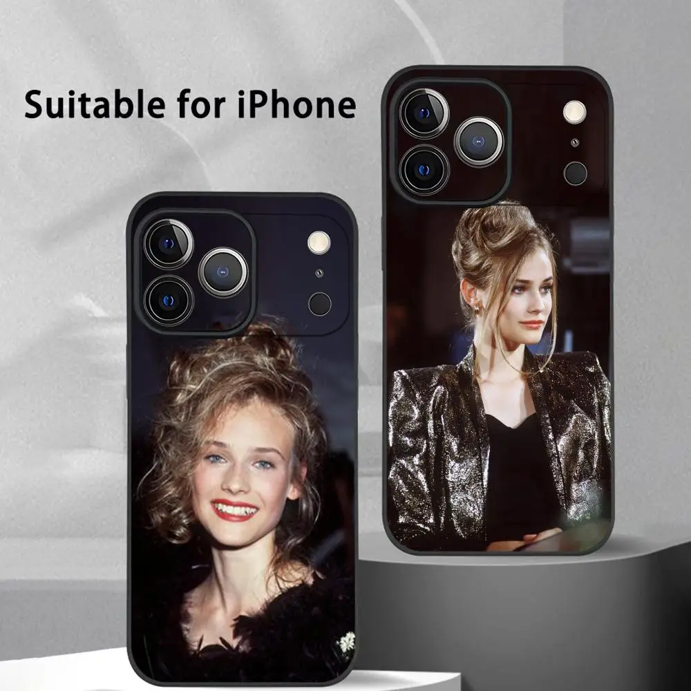 

D-Diane Kruger Fashion Phone Case For IPhone 17 16 15 14 13 12 11 Pro Max Plus Mini Black Frosted Soft Shell Funda