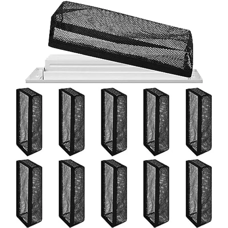 A04G-24Pcs Floor Register Trap Cover Vent Screen For Home Mesh Elastic Band Filter Floor Air-Vent Mesh Cover,4 X 10Inch