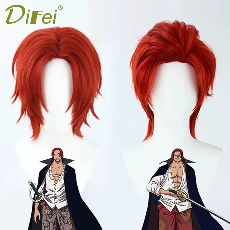 Red Short Straight Hair Synthetic Wig 