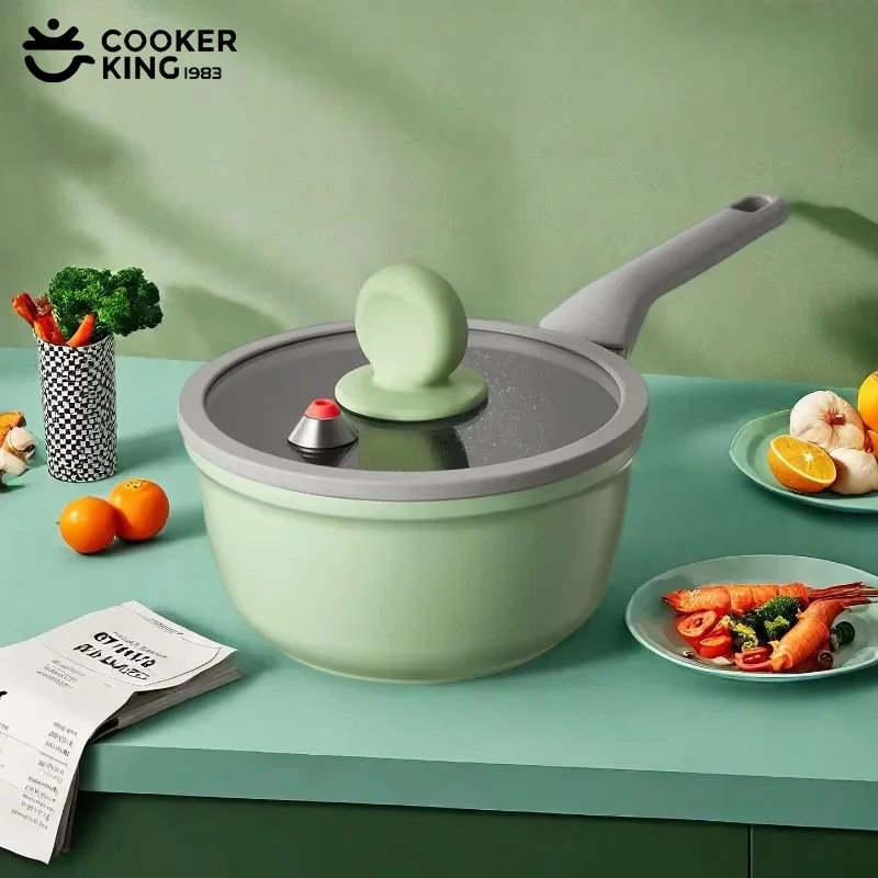 

COOKER KING 18cm Milk Pot for Baby Medical Stone Coating Food Supplement Pot Non-Stick Stew Pot for Noodles Kitchen Cookware