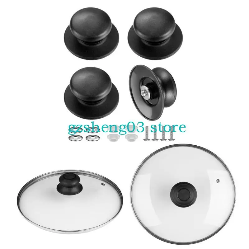 Set U75C 4 robuste manici coperchio in plastica per cucina e campeggio quotidiani
