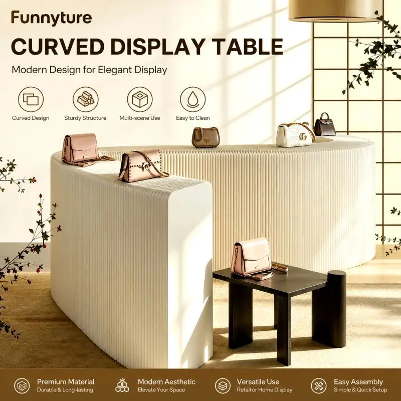 Folding Display Stand Rack Shelf Showcase Cabinet Product Display Organizer Space Saving for Beauty Salon