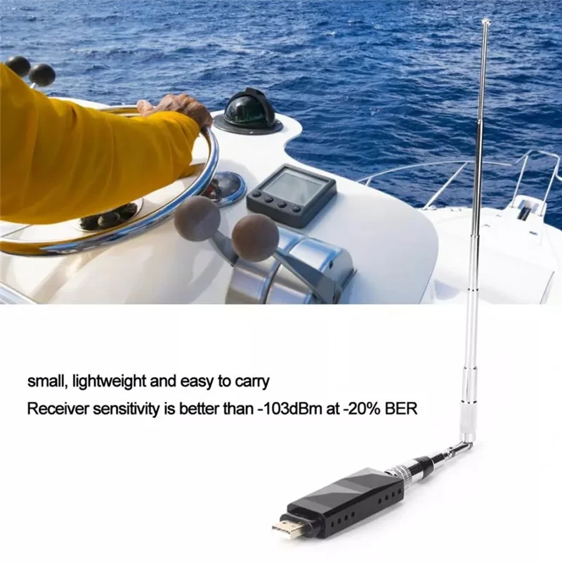 Dual Channel AIS Receiver USB Output AIS Receiver With Antenna SMA Connector Stainless Steel Foldable Portable