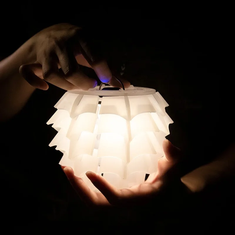 Acrylic GZ‑Style Camping Lampshade Outdoor Ambient Decor Lantern For LED Flashlight Camping Tent Light Accessory
